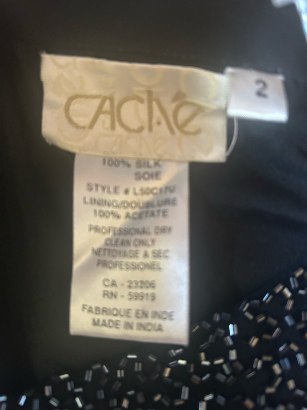 Cache Black Tweed Mini Skirt with Metallic Flecks - Picture 2 of 3
